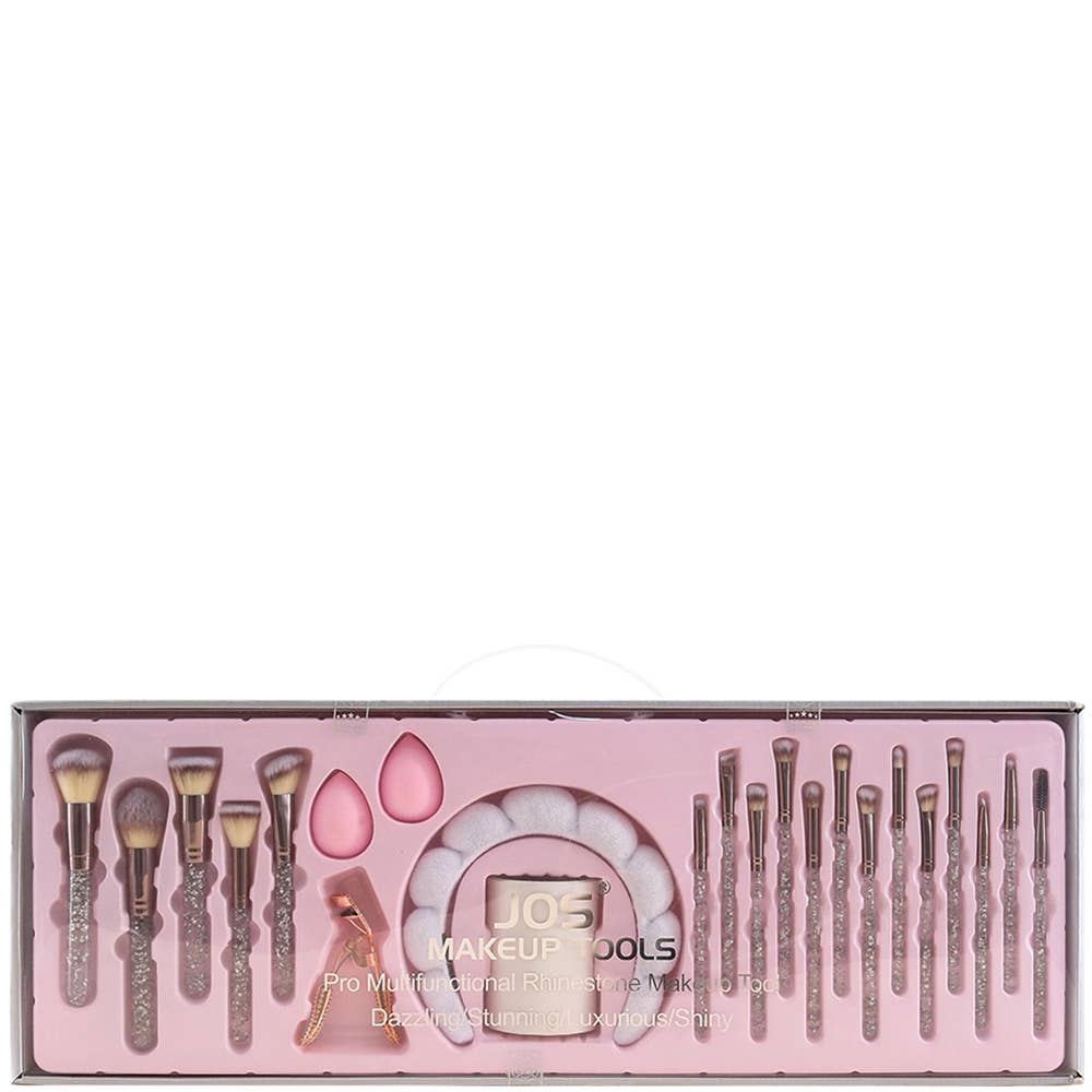 SET PROFESIONAL MULTIFUNCIONAL DE HERRAMIENTAS DE MAQUILLAJE CON PEDRERÍA, LVBS 039
